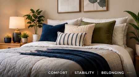 Warm, comfortable bedroom design inspiration